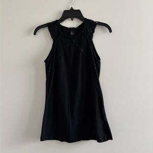 H&M Top Lace Trim Sleeveless Black Knit Womens S Office Romantic Whimsigoth